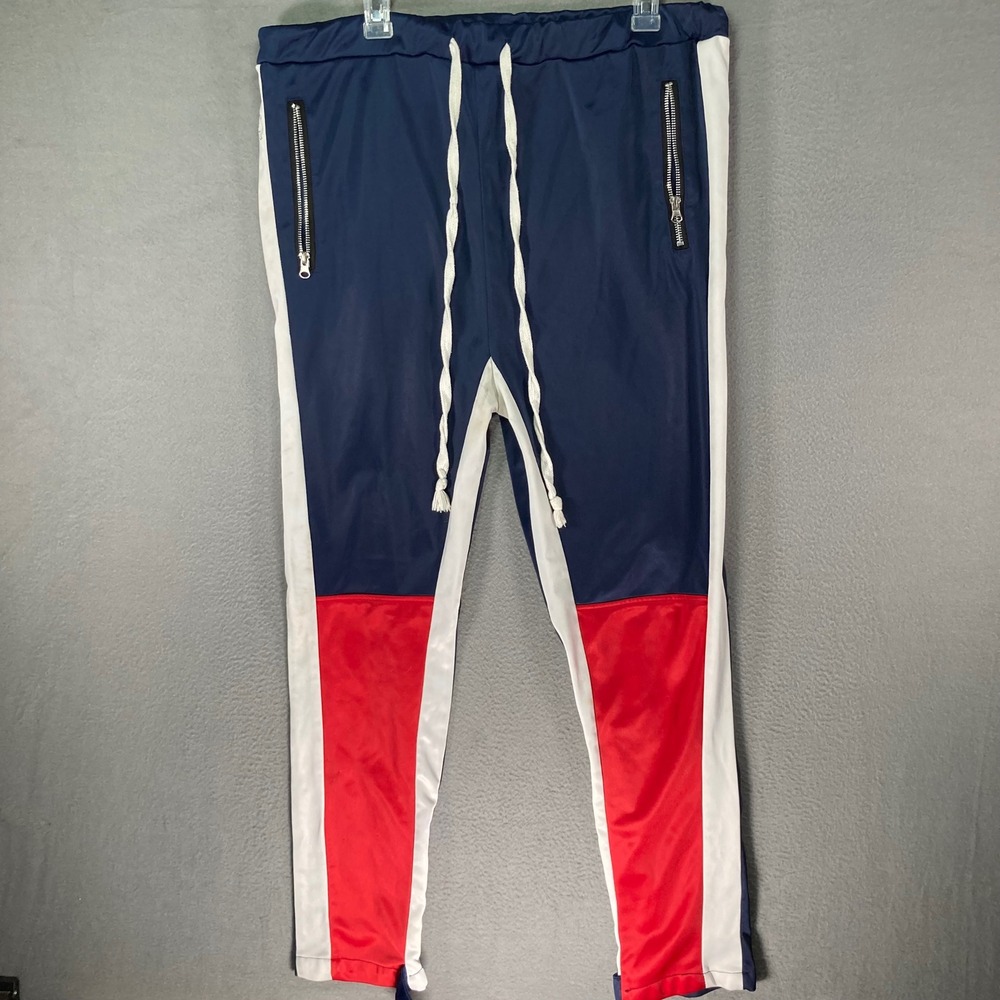 American Stitch‎ Mens 2XL Track Pants Colorblock Joggers Zip Pockets